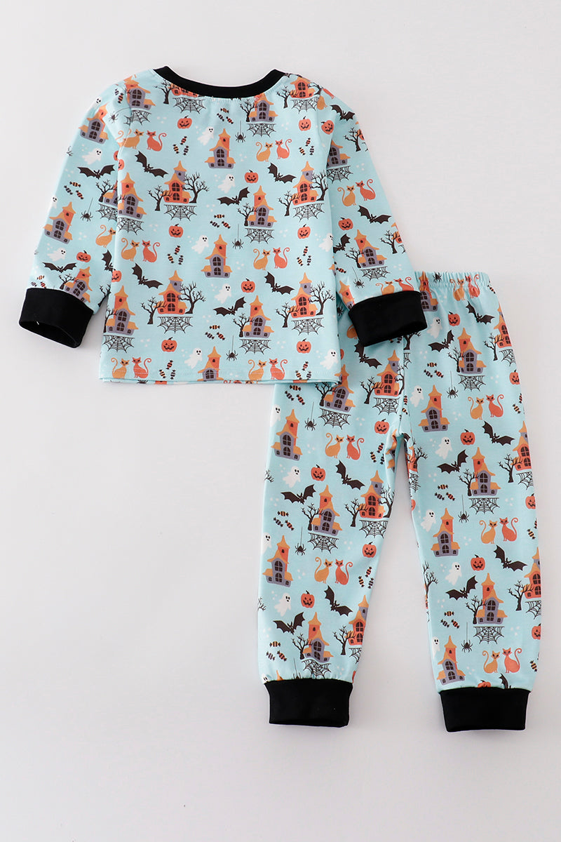 Blue halloween boy pajamas set