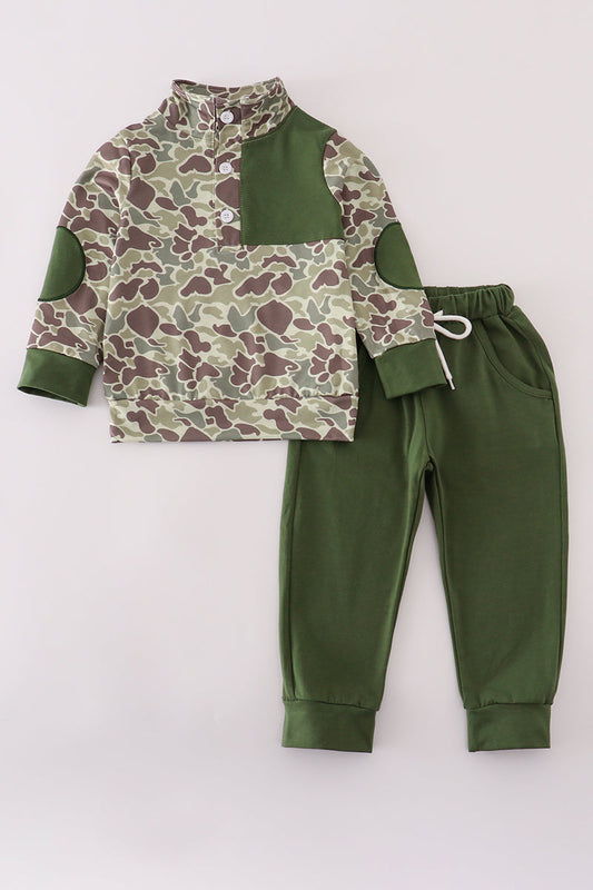 Camouflage print pants set