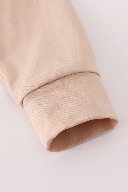 Beige turkey french knot top