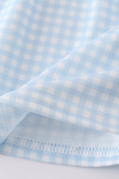 Gingham star embroidery bloomer set