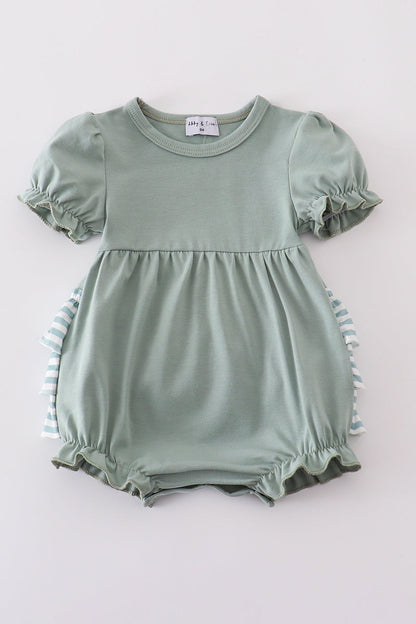 Sage stripe ruffle bubble