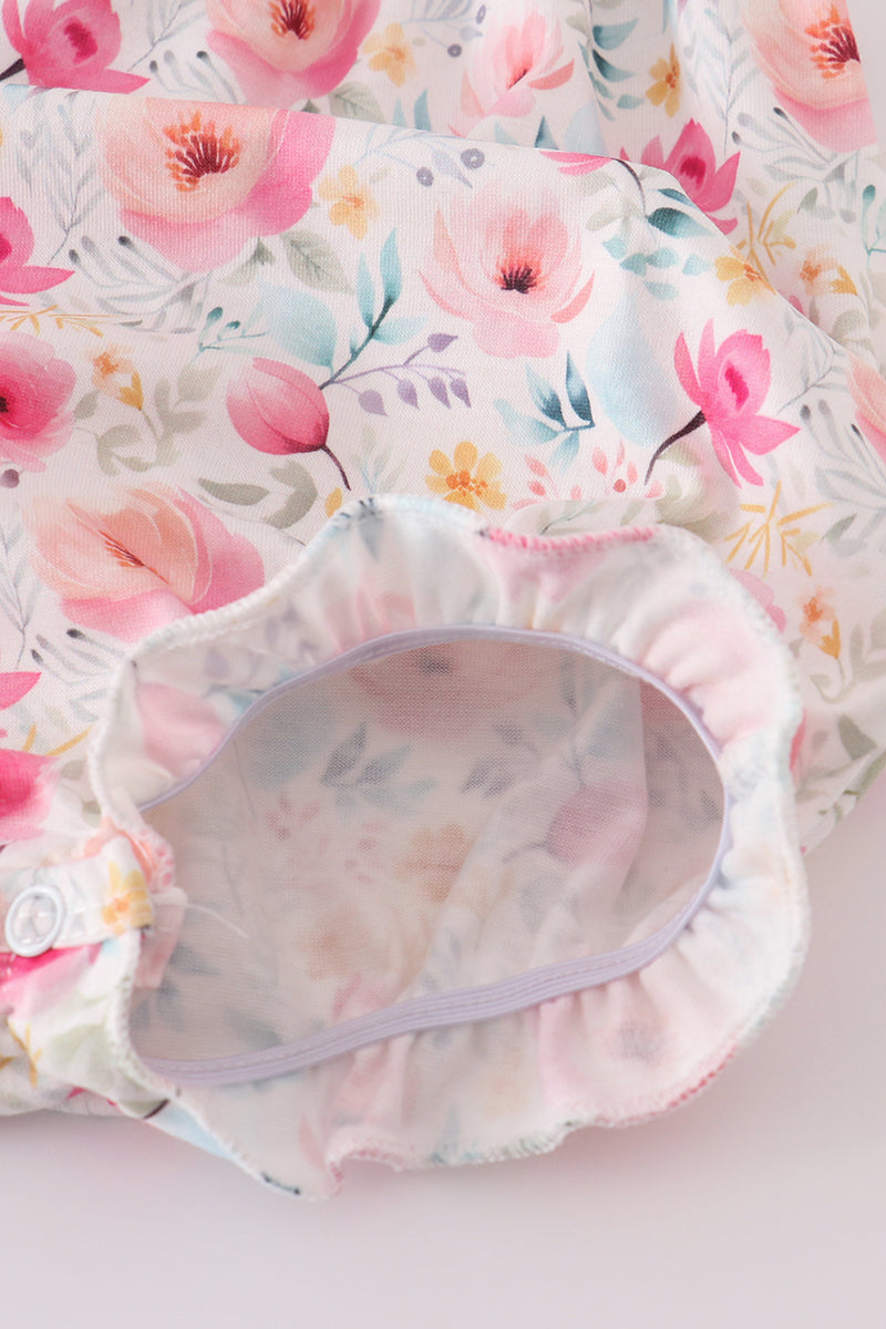 Pink floral print strap bubble