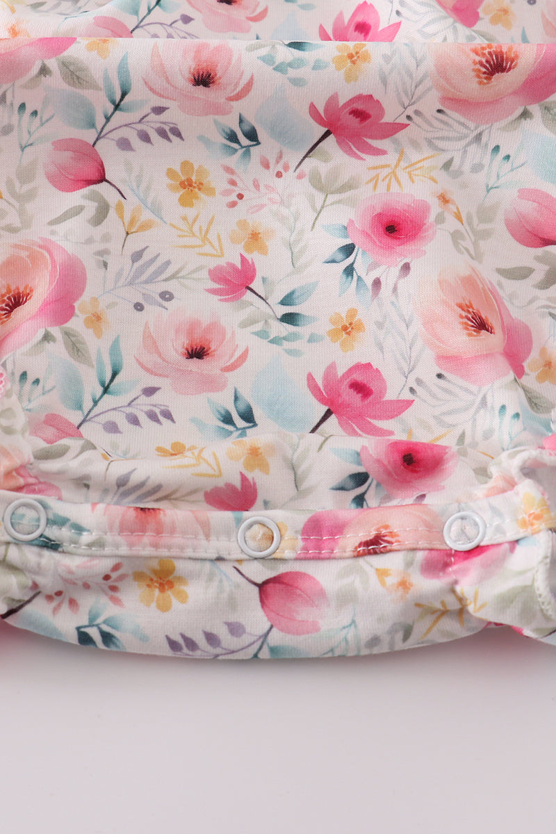 Pink floral print strap bubble