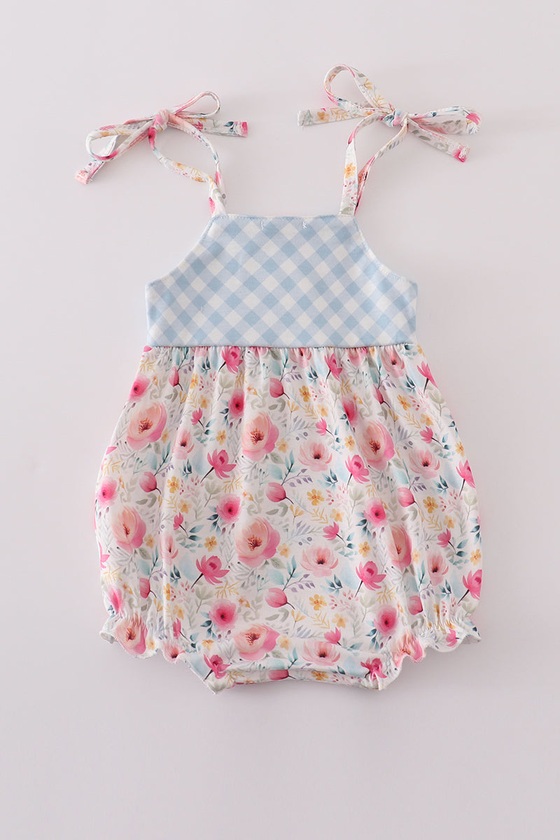 Pink floral print strap bubble
