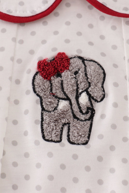 Alabama polka dot elephant french knot bubble