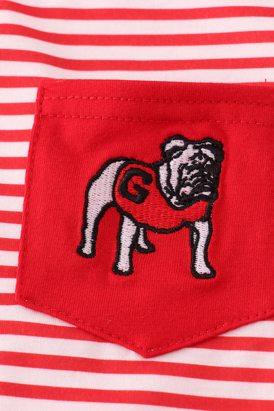 Georgia embroidery stripe top