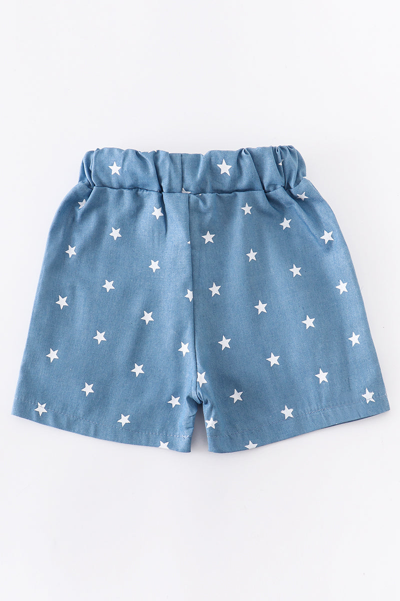 Blue star pocket shorts