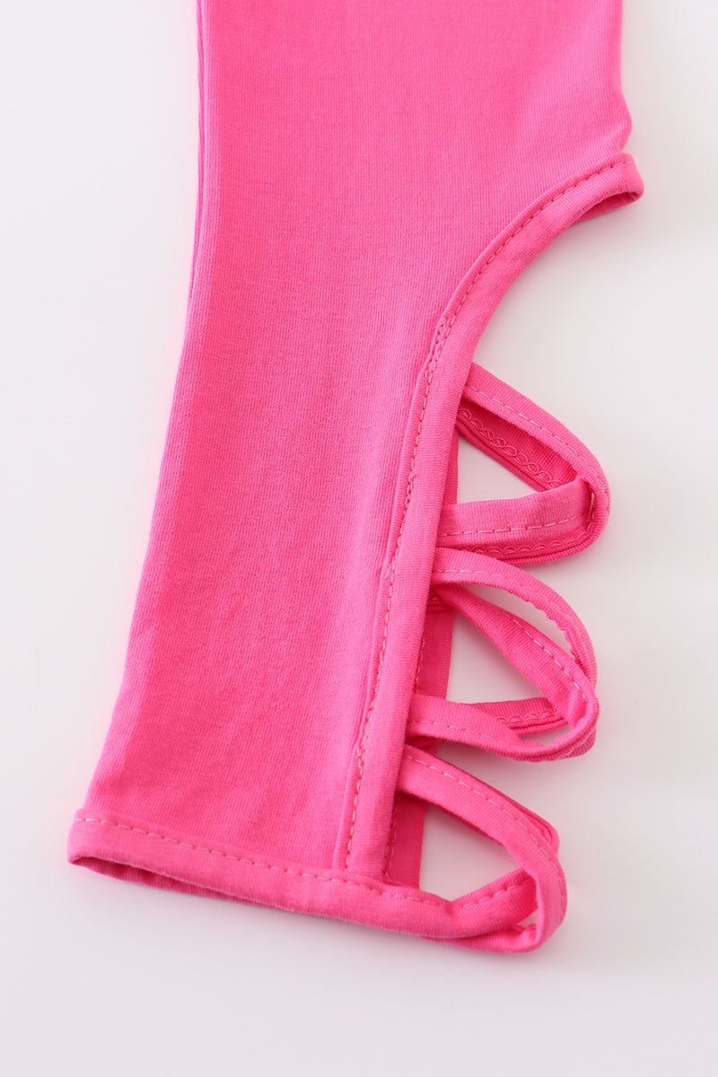 Barbie pink hollow out legging