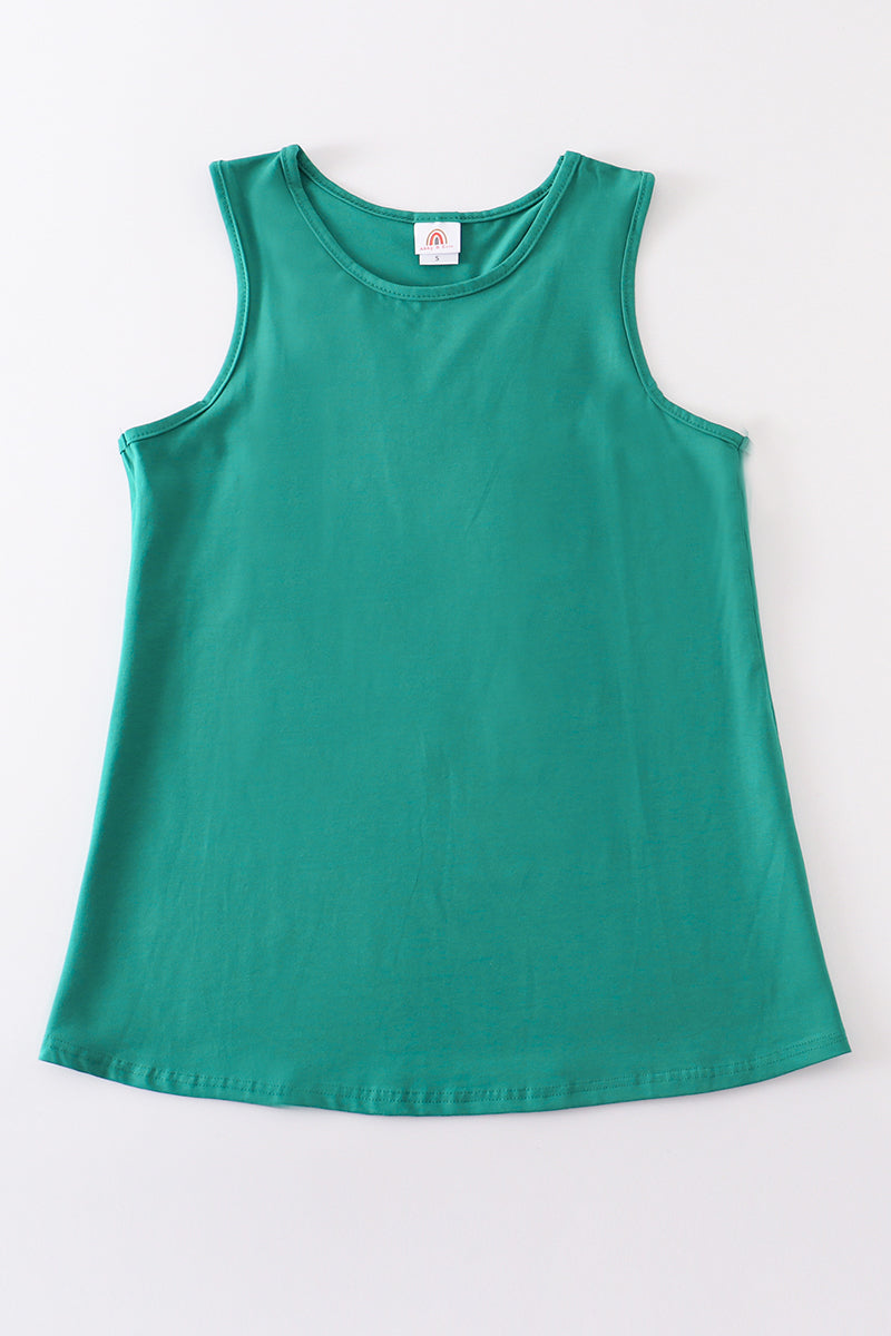 Teal blank basic kids teens adult tank top