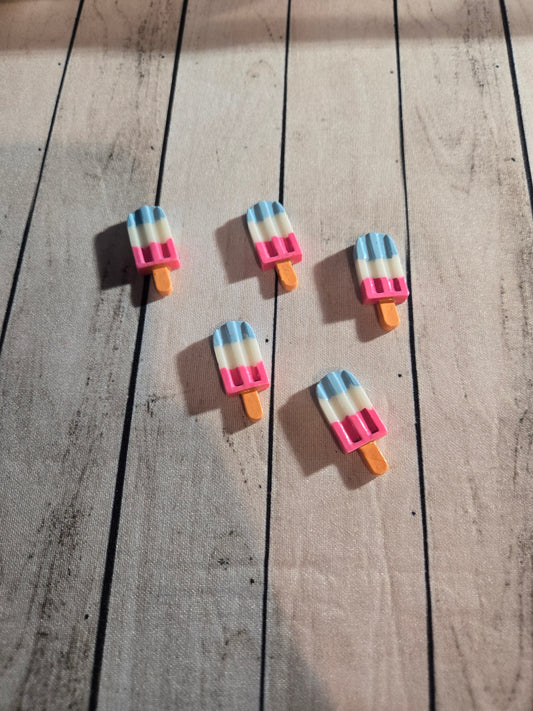 Abigail Clips- Ice Cream - pink, blue, white