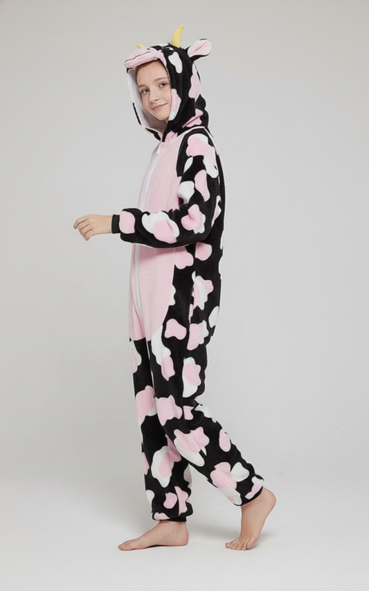 Cow Onesie Animal Costume Girls Women Pajamas