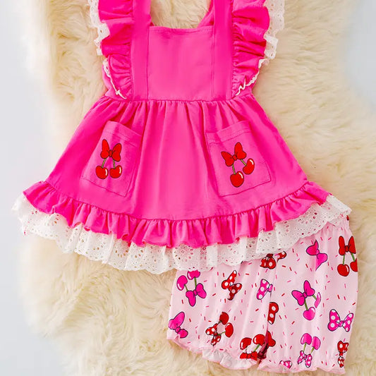 Cherry Pocket Tunic with Bubble Shorts