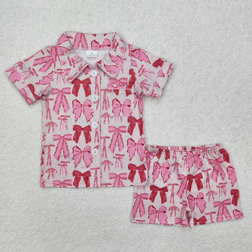 Mini Bow Button Up Set