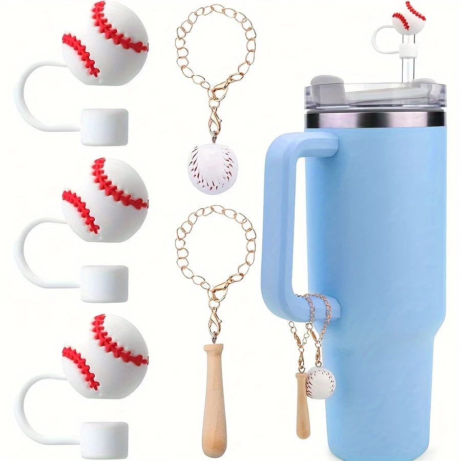 Baseball Straw Topper & Charms