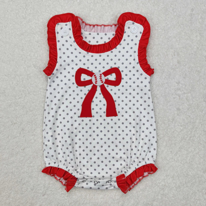 Baseball Bow Romper