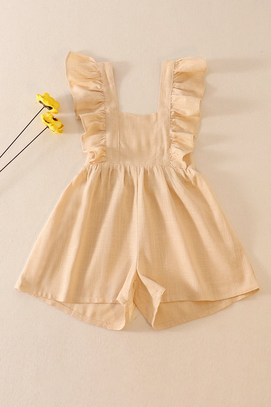 Cream girl ruffle jumpsuit