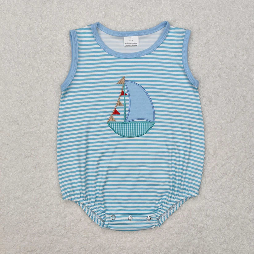 Sail boat Stripe Romper