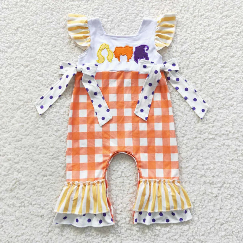 HP Orange Plaid Romper