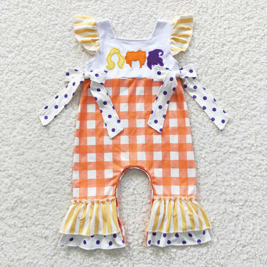 HP Orange Plaid Romper