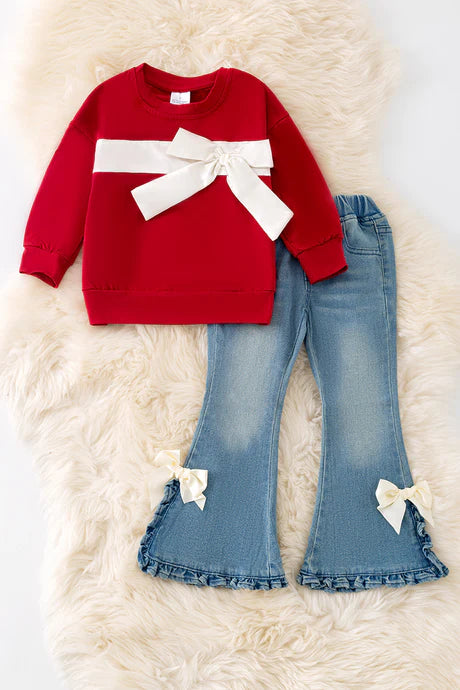 Red Bow Package Bell Set