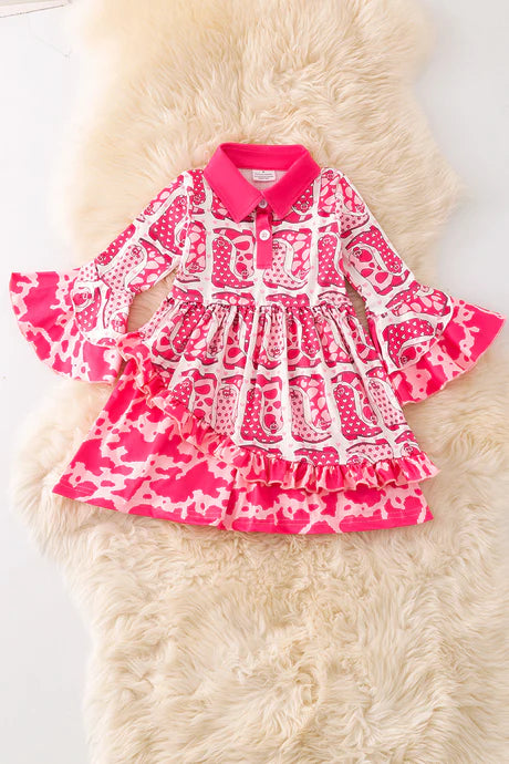 Pink Cowgirl Boot Dress