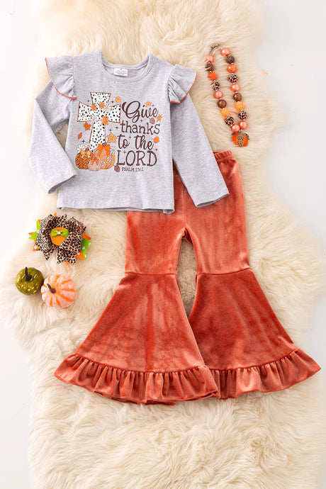 Give Thanks to the Lord Pumpkin Velvet