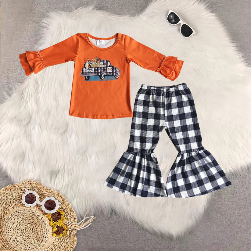 Orange Pumpkin Plaid Truck