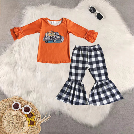Orange Pumpkin Plaid Truck