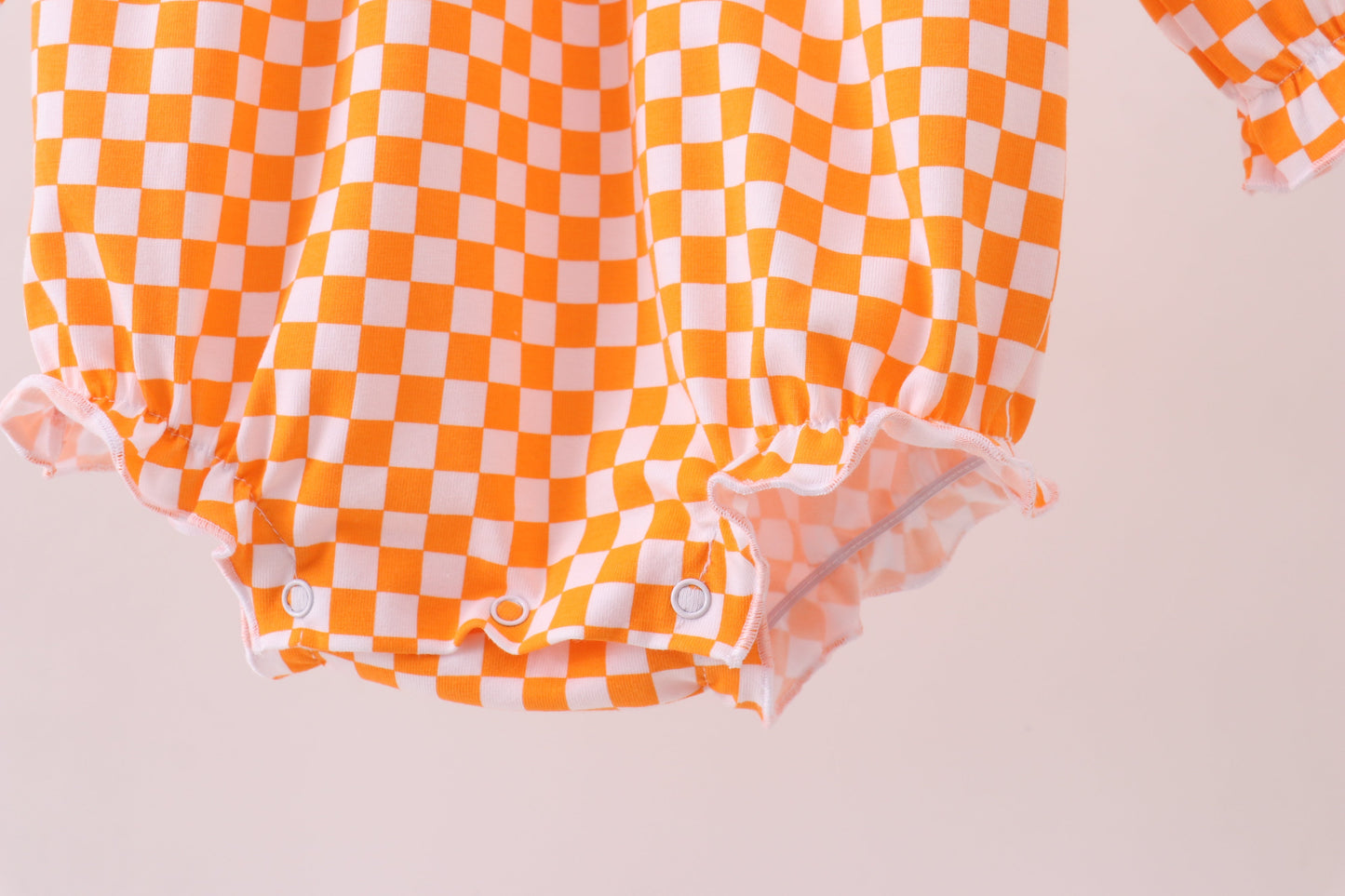 Orange Tennessee puppy bow embroidery checkered bubble