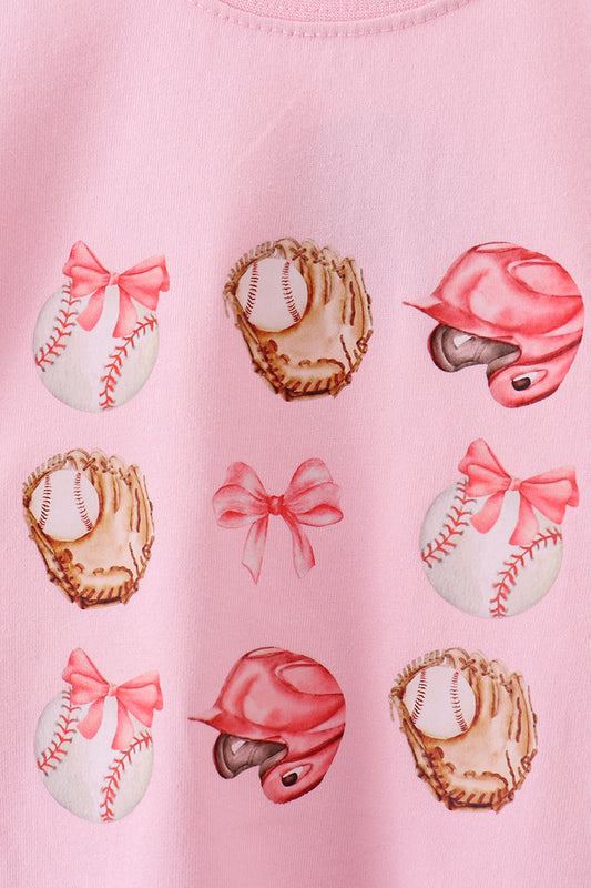 Pink baseball graphic top