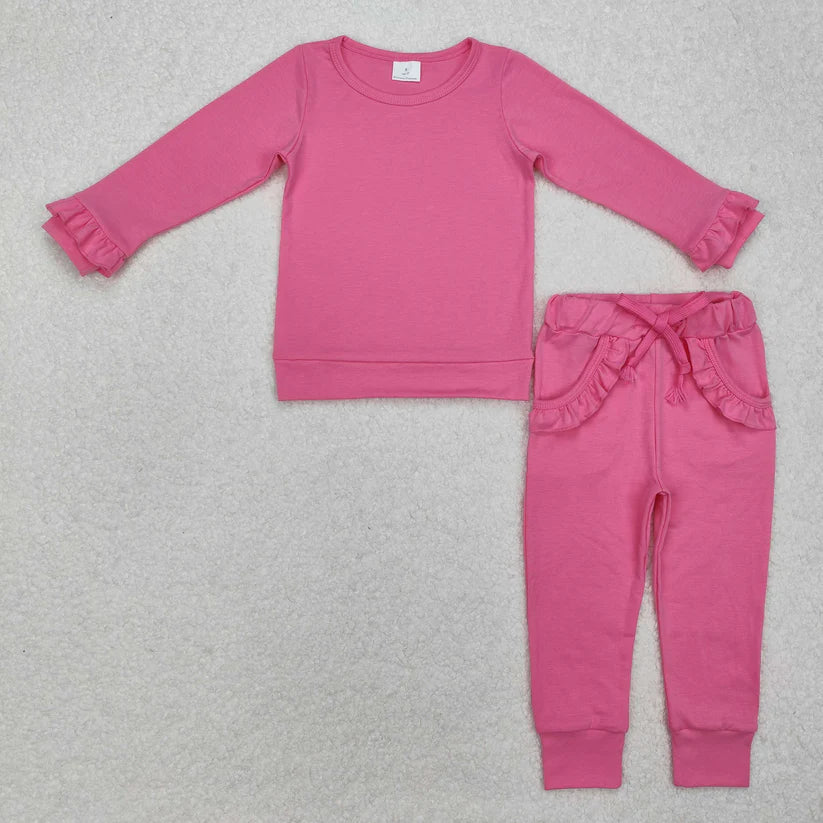 Pink Ruffle Pant Set