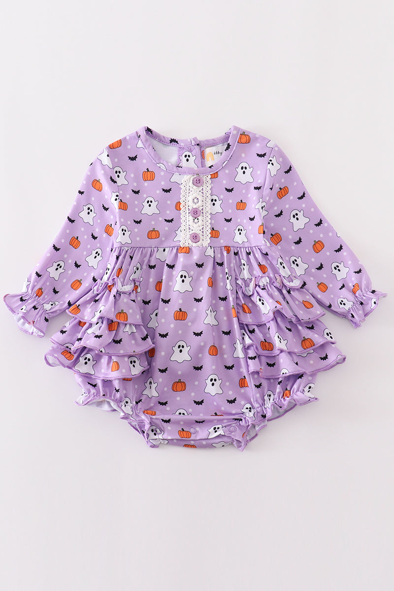 Premium Purple halloween print girl bubble