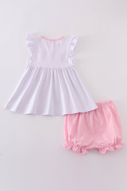 Premium Pink bunny bow set