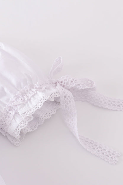 Premium white floral embroidery bloomer set