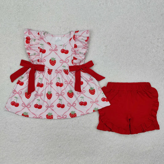 Strawberry Cherry Bow Set