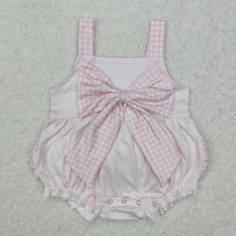 Ruffle Bow Pink Romper