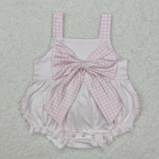 Ruffle Bow Pink Romper