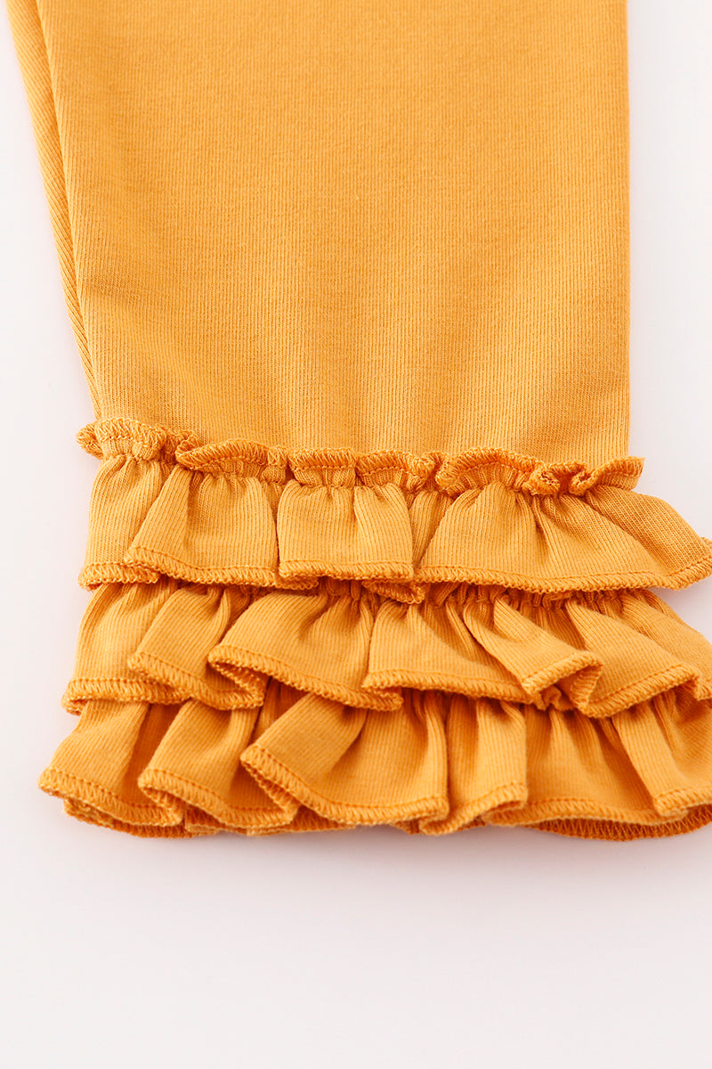 Platinum Yellow ruffle girl pants