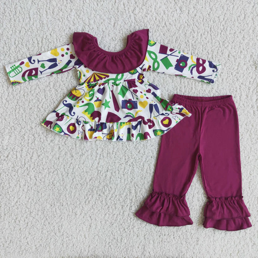 Mardi Gras Bow Back Pant Set