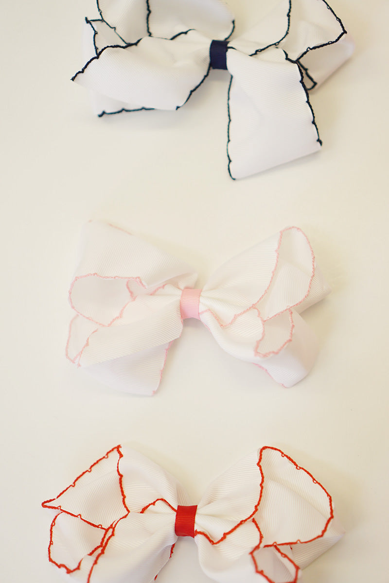 Moon stitch 6" wide Hair Bow