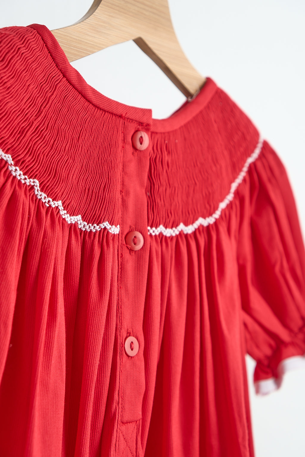 Red candy hand smocked dress