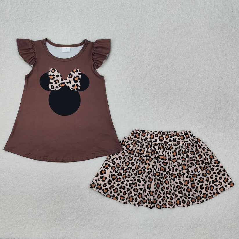 Mouse Leopard Skirt Set