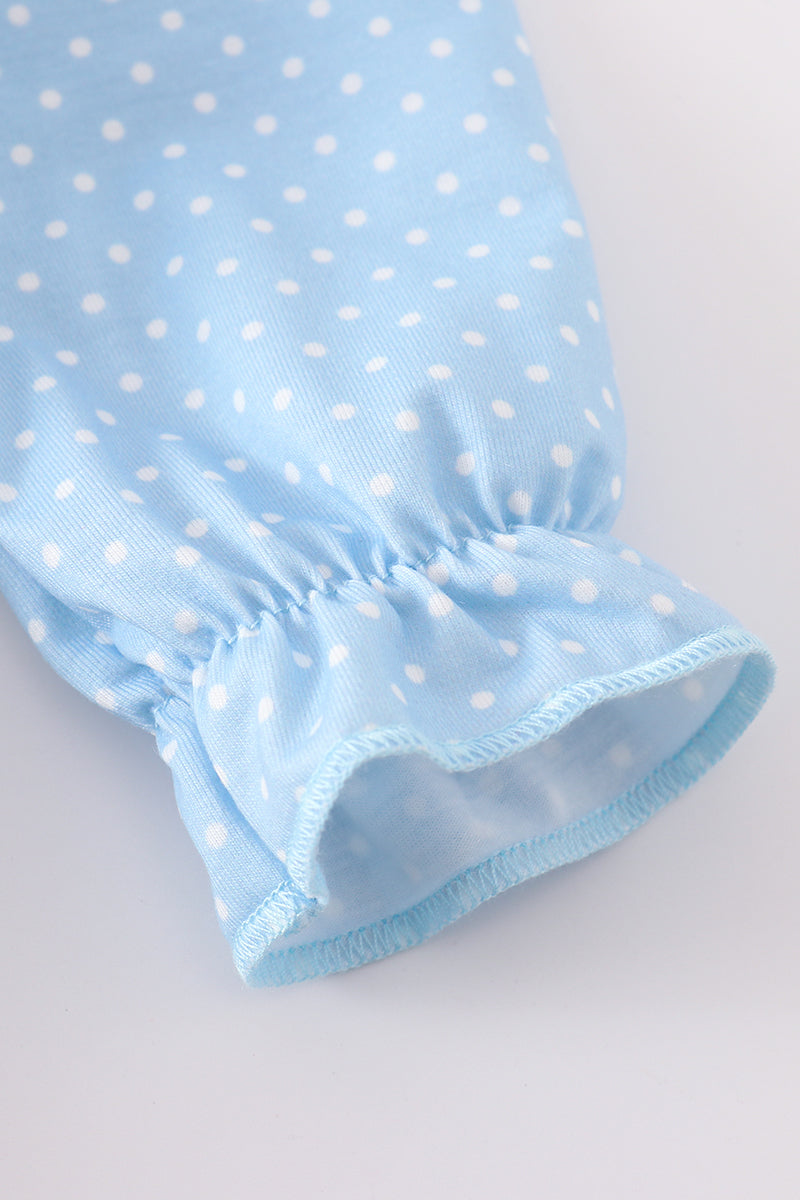 Blue pumpkin embroidery girl bubble