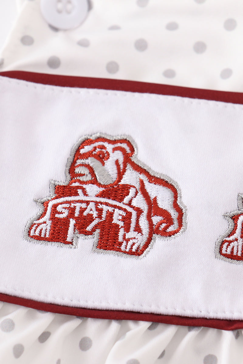 Mississippi state bulldog embroidery 2pc girl swimsuit