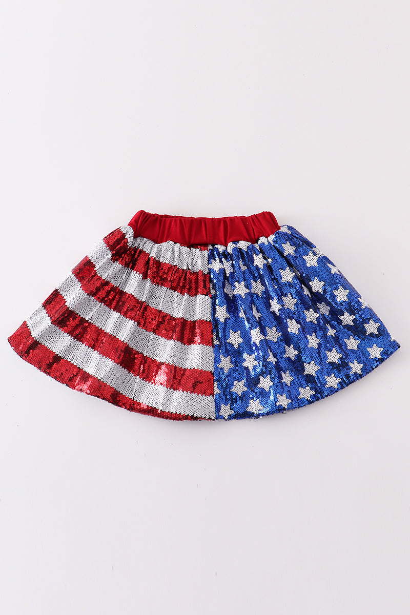 Patriotic sequin girl skirt