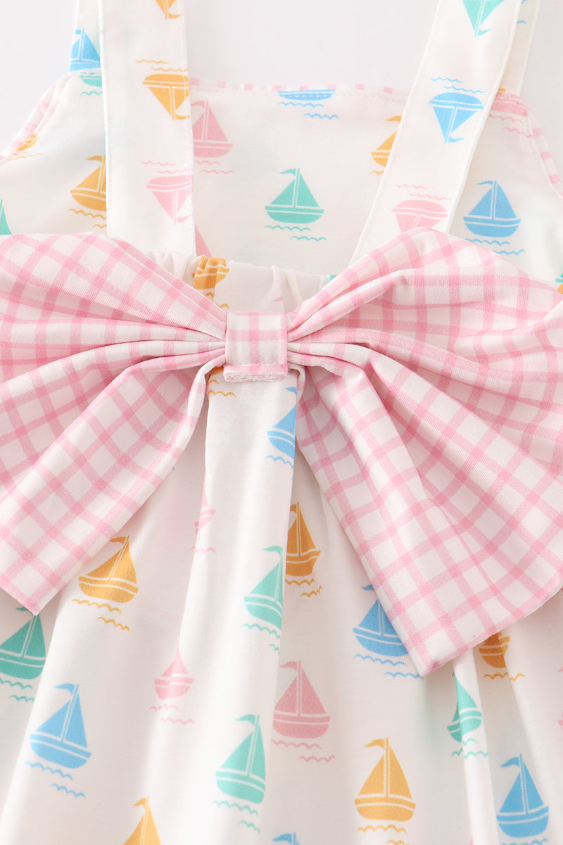 Sailboat strap bow dress