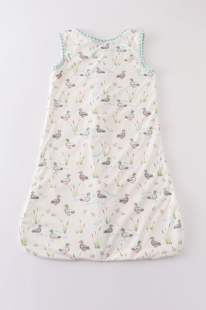 Sage duck baby gown
