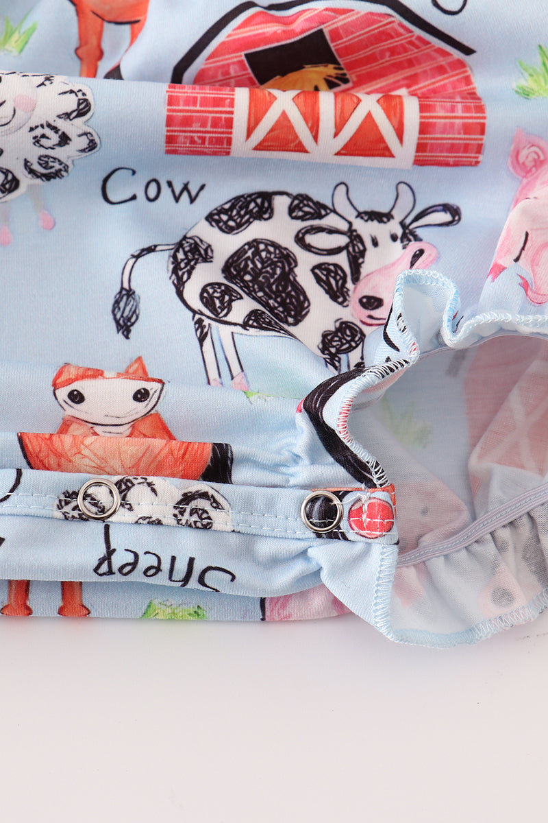 Farm animal strap girl bubble
