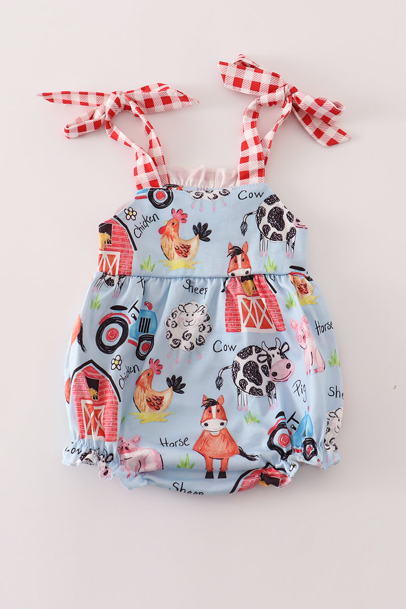 Farm animal strap girl bubble