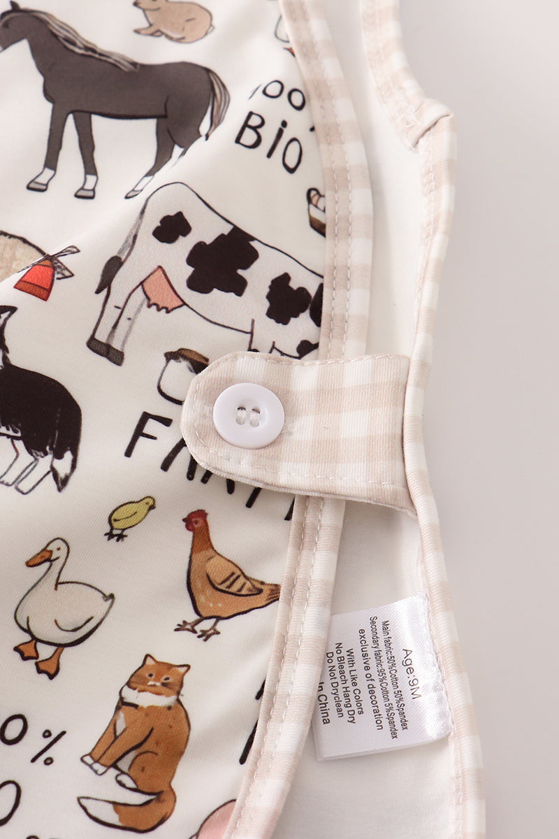 Beige farm baby boy set